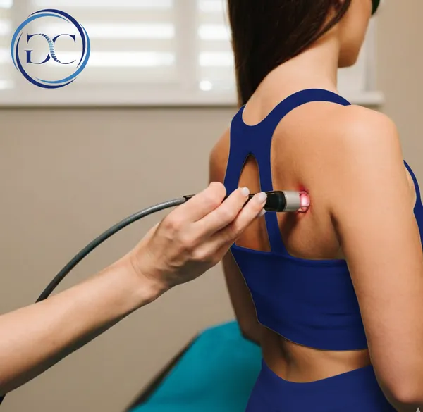 K-Laser therapy applied to shoulder for pain relief